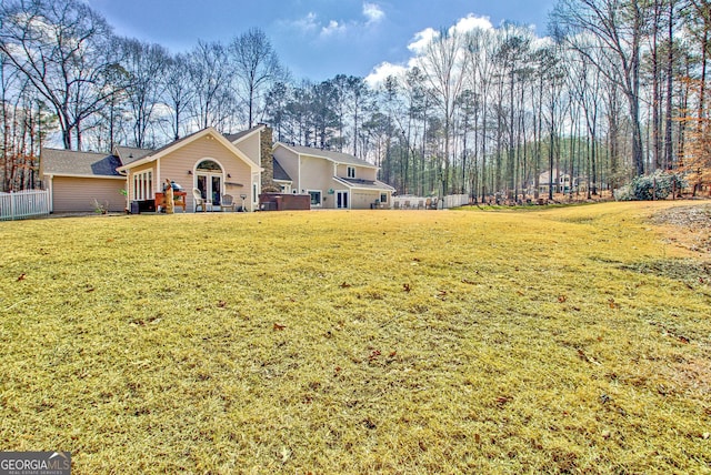 view of yard featuring fence