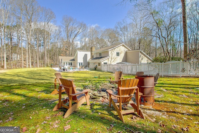 view of yard featuring fence