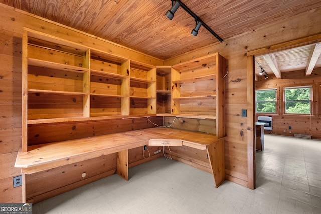 view of sauna / steam room with tile patterned floors