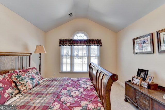 1301 Dayspring Trce, Lawrenceville, GA 30045 - carpeted bedroom with lofted ceiling, multiple windows, and visible vents