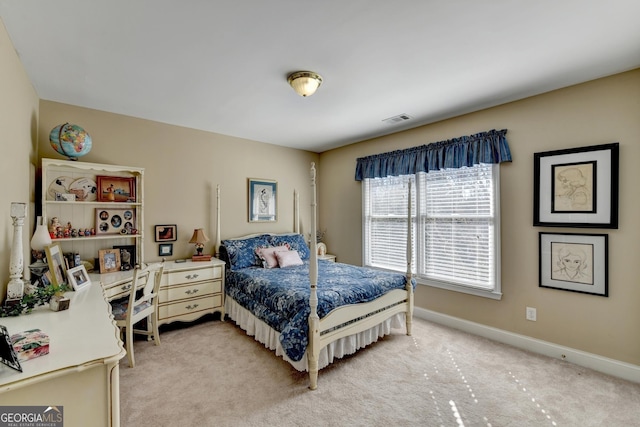 1301 Dayspring Trce, Lawrenceville, GA 30045 - bedroom with visible vents, light carpet, and baseboards