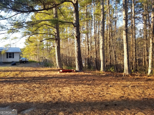 view of yard featuring a view of trees