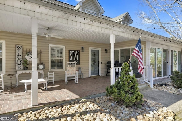 exterior space with covered porch