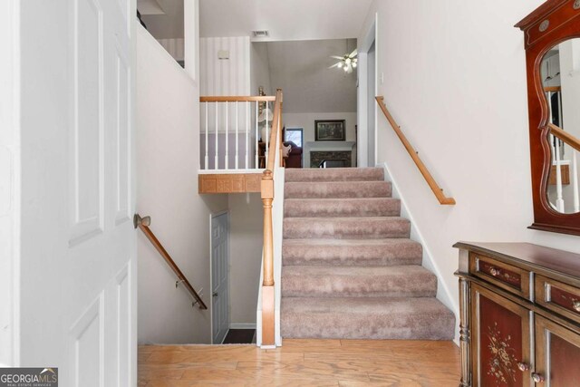 1800 Rockdale Cir, Snellville, GA 30078 - stairway with visible vents and wood finished floors