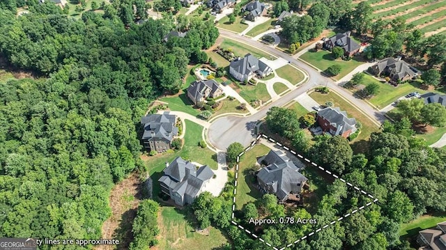 aerial view with a residential view