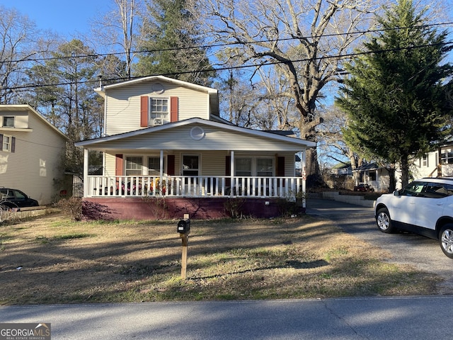 view of front of home with covered porch