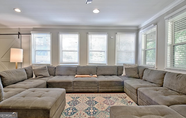 1453 Midview Dr, Decatur, GA 30032 - living room featuring crown molding and recessed lighting