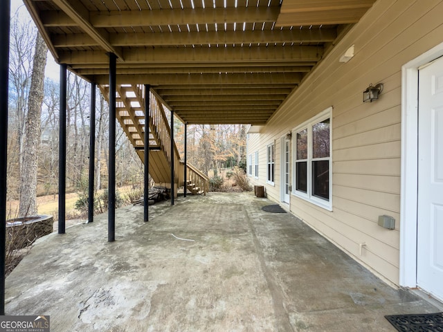 view of patio / terrace with stairs