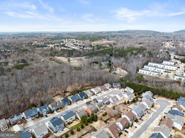 drone / aerial view with a residential view