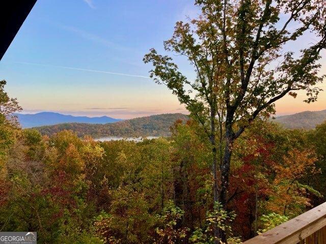 property view of mountains with a forest view