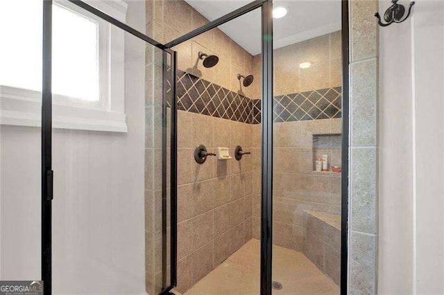 full bathroom featuring a stall shower