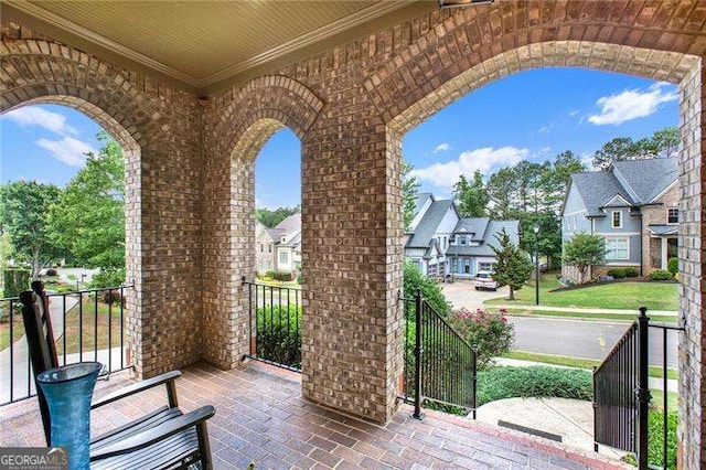 view of patio / terrace with a residential view