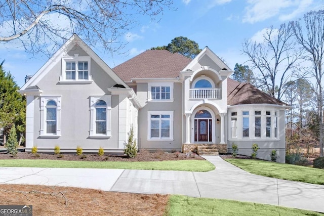 view of front of home with stucco siding