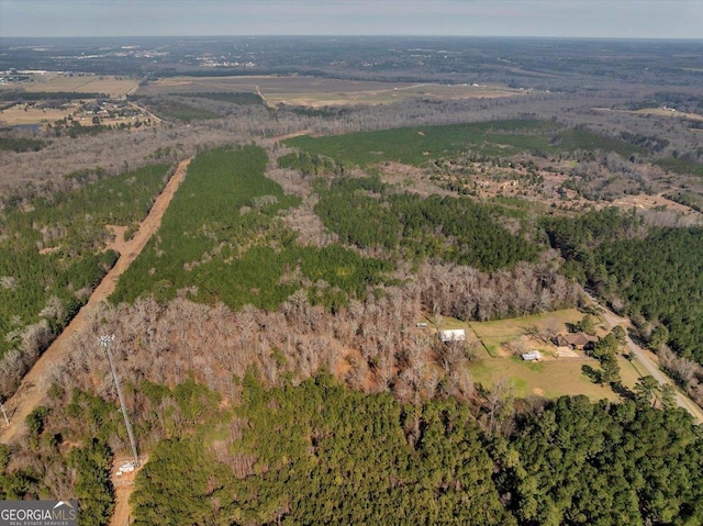 birds eye view of property with a rural view