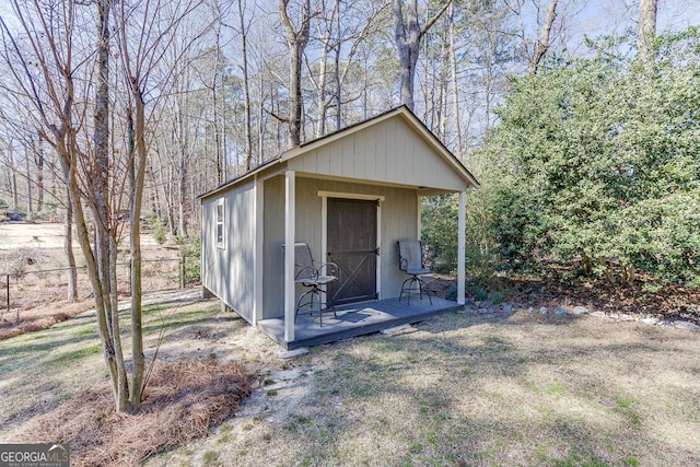 view of shed