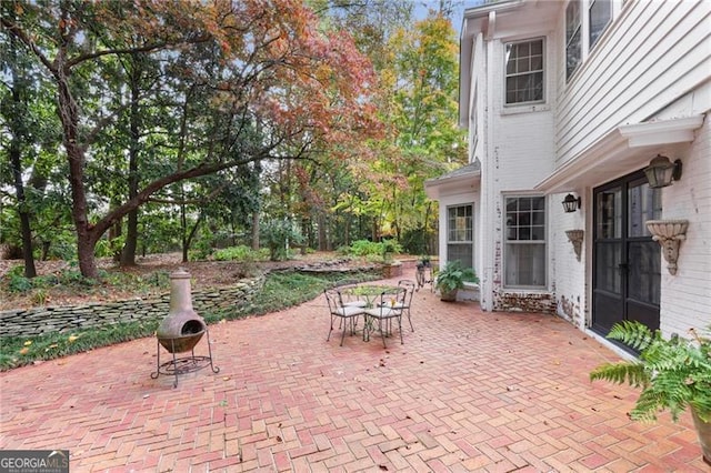 view of patio with outdoor dining space