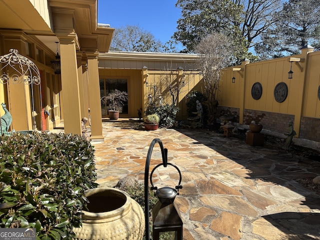 view of patio / terrace with fence