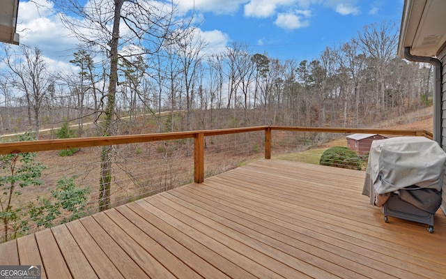 deck with area for grilling