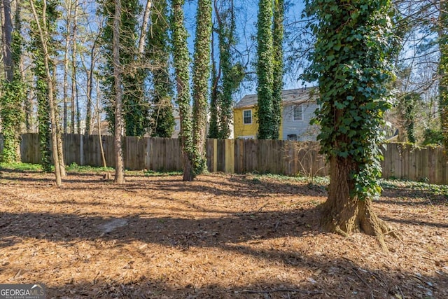 view of yard with fence