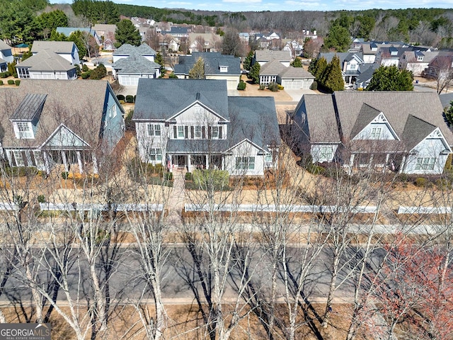 drone / aerial view with a residential view