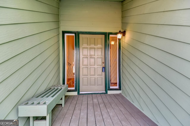 view of doorway to property