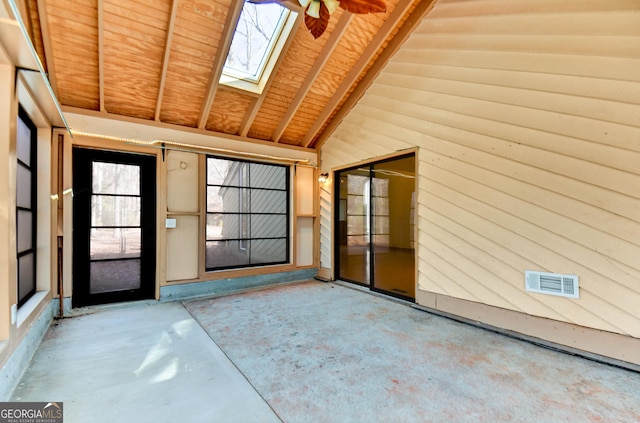 interior space with a patio and visible vents