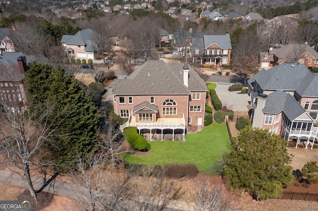 birds eye view of property featuring a residential view