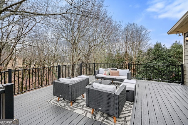 deck with an outdoor living space