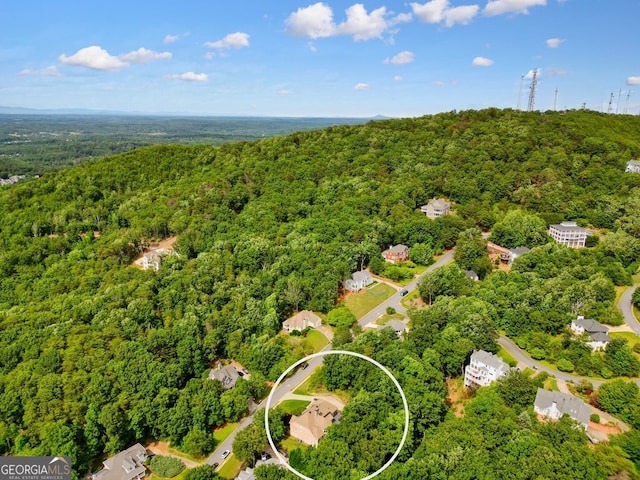 aerial view with a forest view