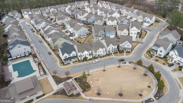 bird's eye view featuring a residential view