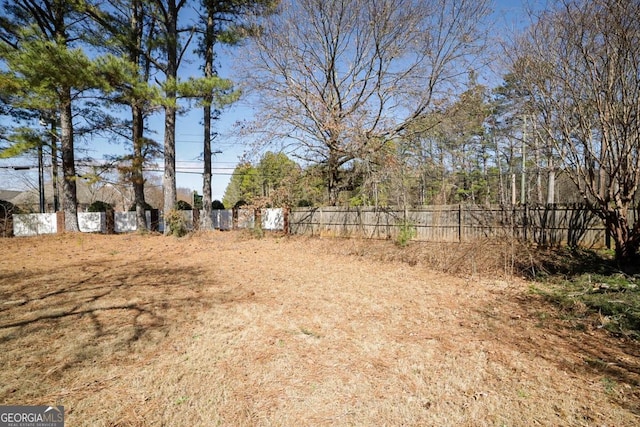 view of yard with fence