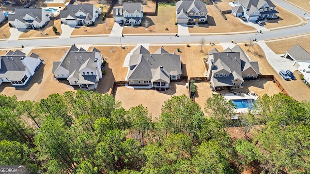 aerial view with a residential view