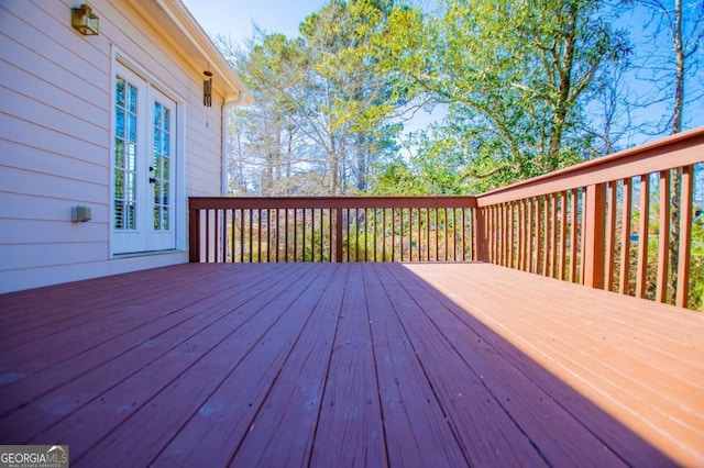 deck featuring french doors