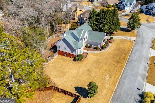 bird's eye view featuring a residential view