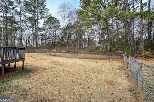 view of yard with fence