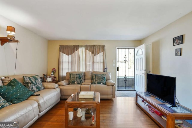 living room featuring wood finished floors