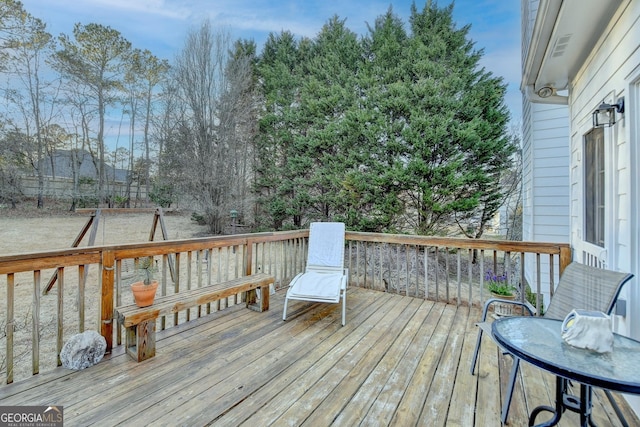 view of wooden deck