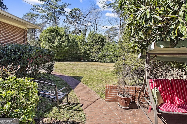 view of yard with a patio area