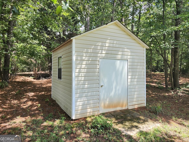 view of shed