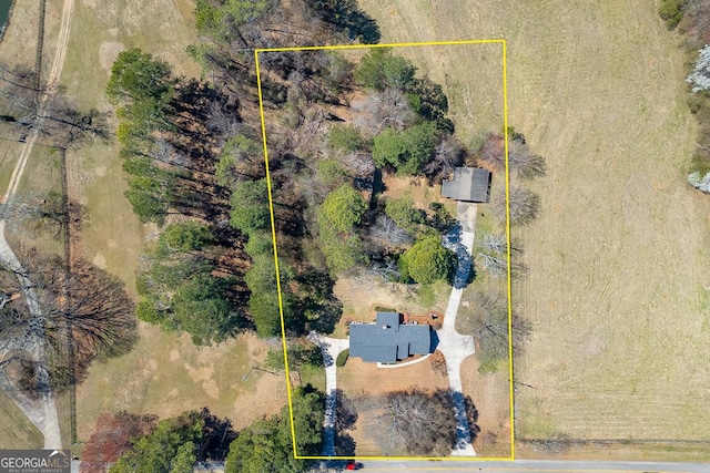 view from above of property featuring property parcel outlined