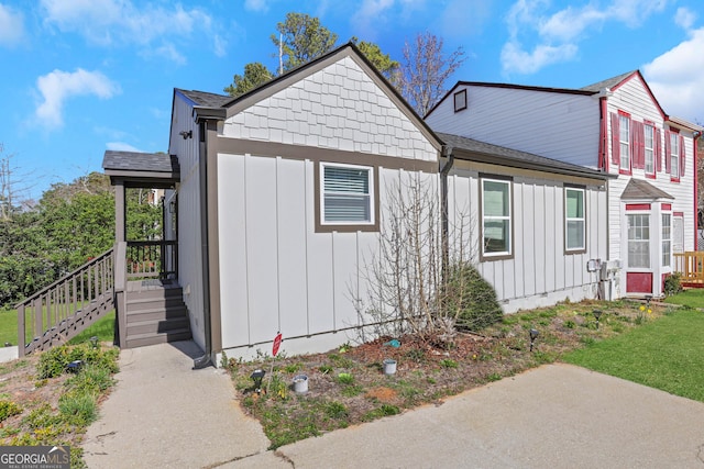 view of side of home with board and batten siding