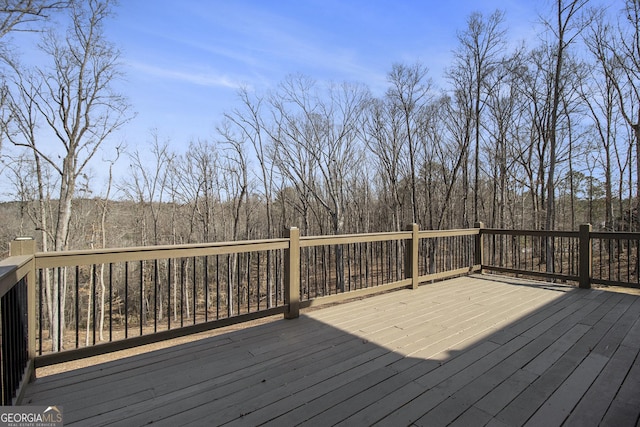 deck with a forest view