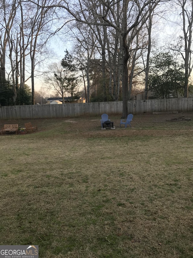 view of yard with fence