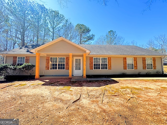 view of single story home