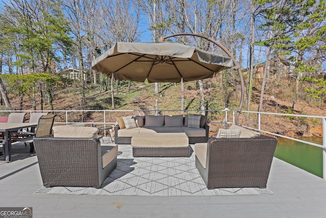 view of patio / terrace with outdoor lounge area and outdoor dining space