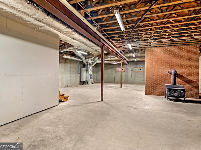 view of unfinished basement