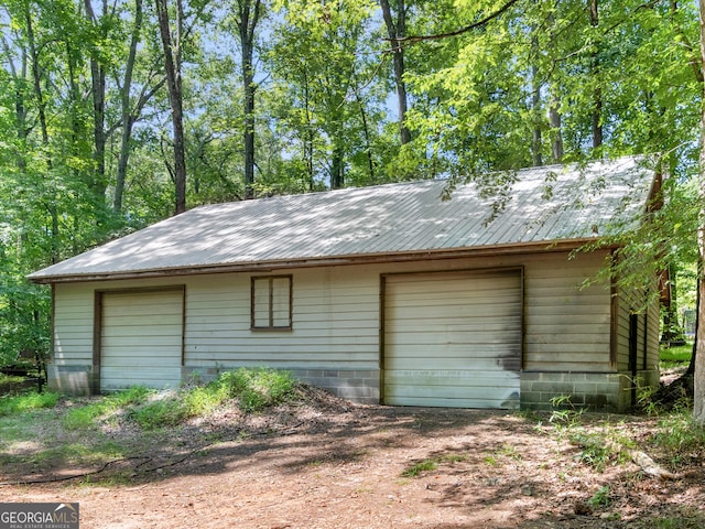 view of garage