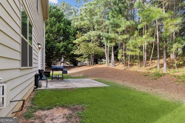 view of yard with a patio area