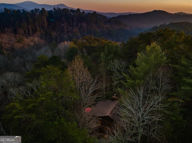 property view of mountains with a forest view