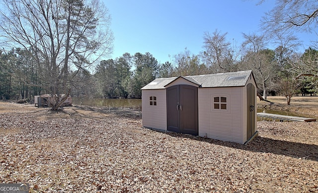 view of shed